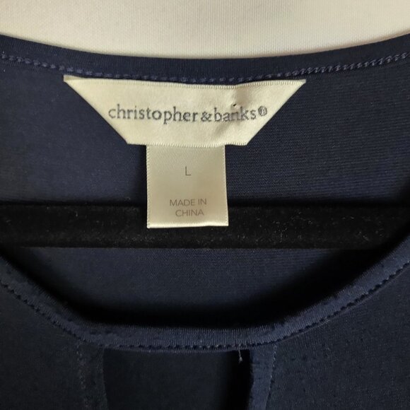 CJ Banks Faux Wrap Dress Blue Floral Women's Large Stretchy Maxi Boho Comfort - Picture 4 of 8